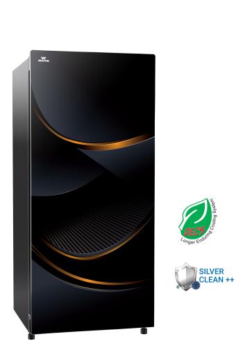 Walton Single-Chamber Refrigerator 175L Defrost Black/Silver Glass