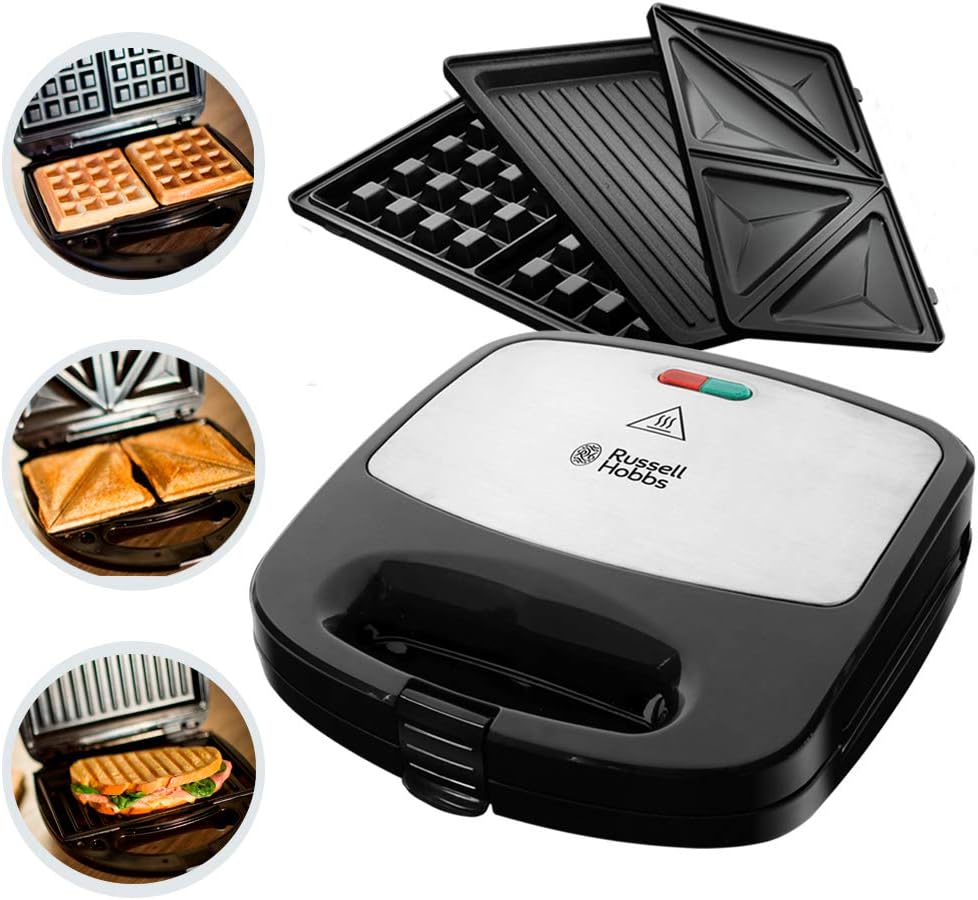 Russell Hobbs 3-in-1 Sandwich Waffle Grill Maker 760W