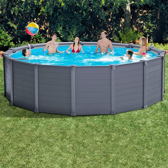 Intex Graphite Gray Panel Pool Set 4.78m Sand Filter