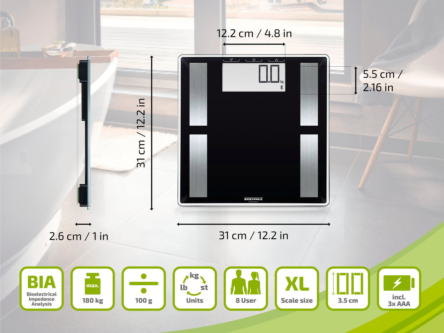 Soehnle Body Analysis Scale 180KG Connect 50 App