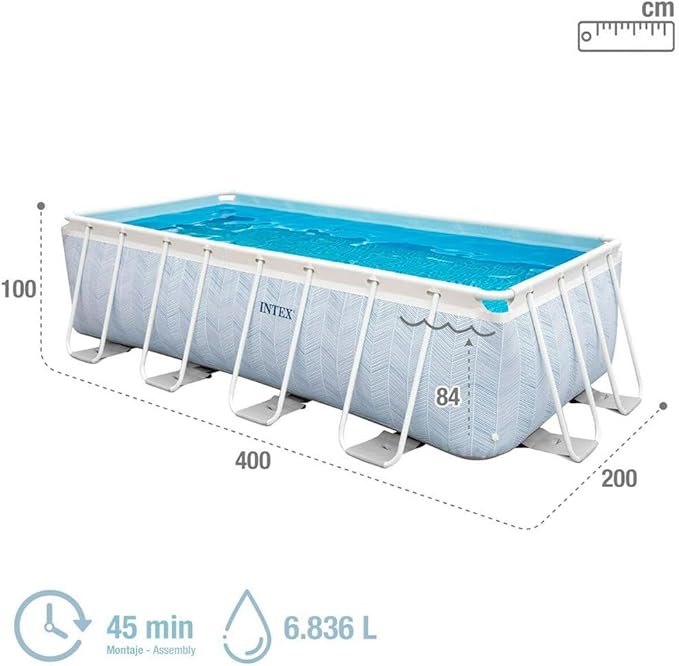 Intex Prism Frame Rect Pool Set 4.0x2.0m Chevron