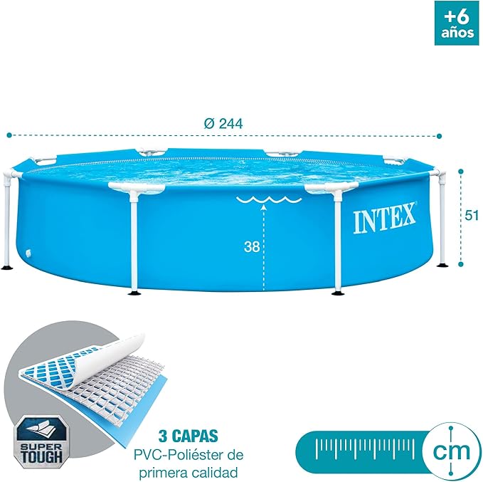 Intex Metal Frame Pool 2.44m x 51cm (No Filter)