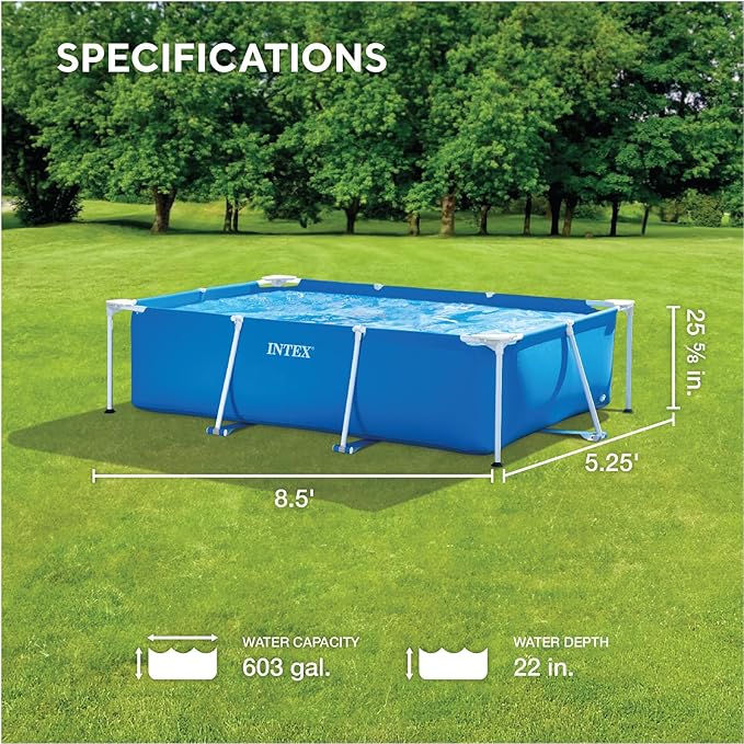 Intex Rectangular Frame Pool 2.6x1.6x0.65m (No Filter)