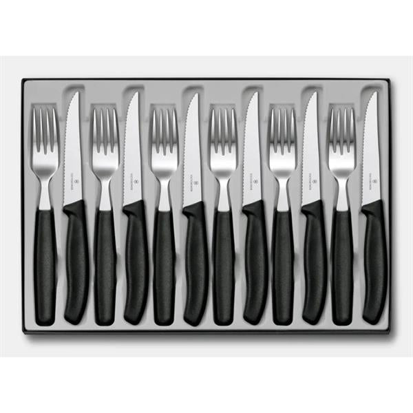 Victorinox Table Set 12PC Knife & Fork Black