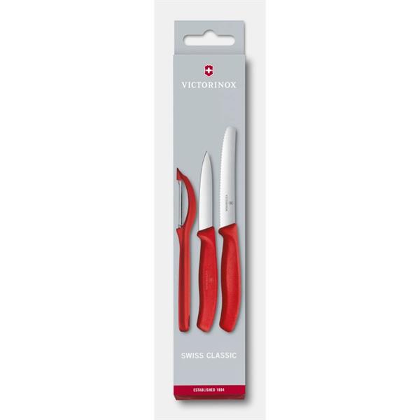 Victorinox Paring Knife & Peeler Set 3PC Red