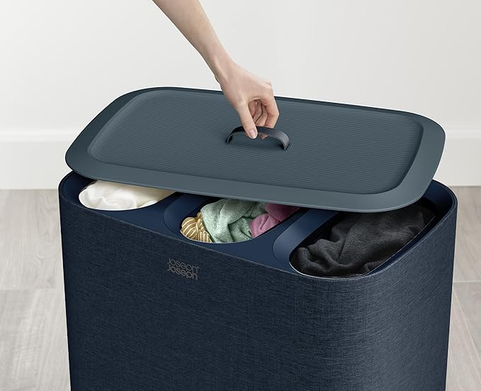 Joseph Joseph Tota Trio Laundry Basket 90L 3 Compartment Black