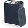 Joseph Joseph Tota Trio Laundry Basket 90L 3 Compartment Black