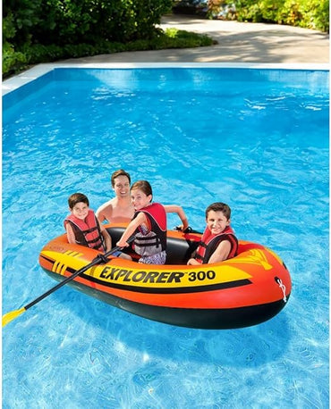 Intex Explorer 300 Inflatable Boat Set 3-Person 186KG