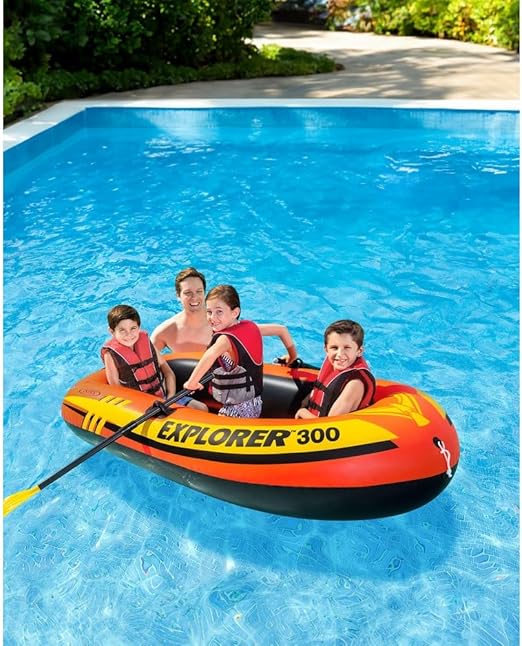 Intex Explorer 300 Inflatable Boat Set 3-Person 186KG
