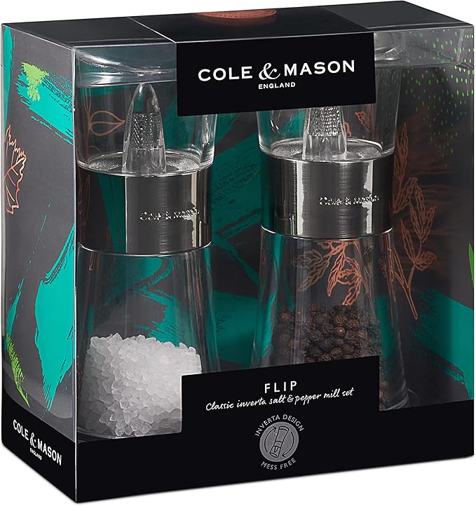 Cole & Mason Flip Salt & Pepper Mill Set Chrome