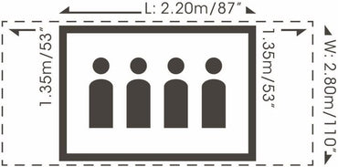 Bestway Pavillo Trip Trek 4-Person Camping Tent 2-Room 3000mm