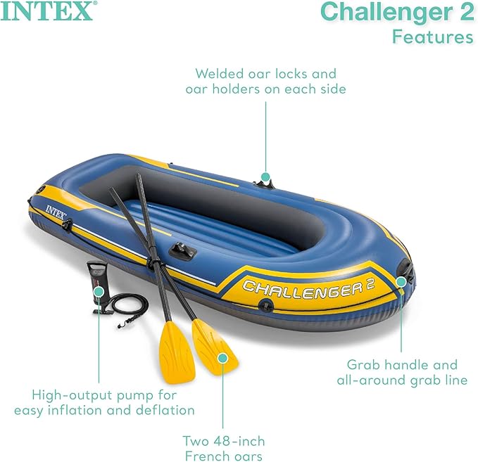 Intex Challenger 2 Inflatable Boat Set 2-Person 200KG