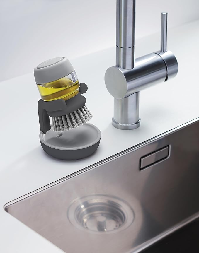 Joseph Joseph Dishwashing Brush with Soap Dispenser Grey