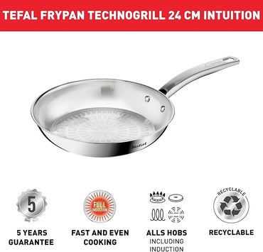Tefal Intuition Frypan 24cm Stainless Steel Induction