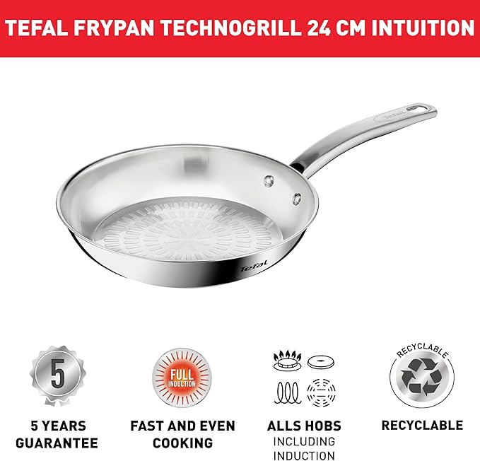 Tefal Intuition Frypan 24cm Stainless Steel Induction