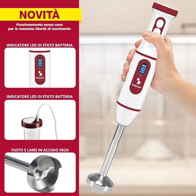 Beper Rechargeable Cordless Hand Blender