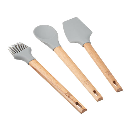 Bergner Silicone 3PC Kitchen Tool Set Grey