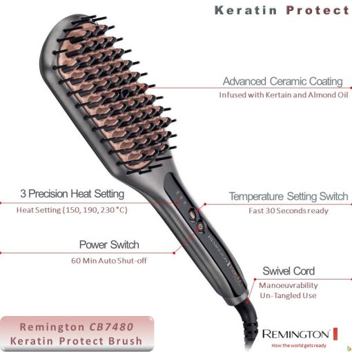 Remington Keratin Protect Straightening Brush Ionic 230°C