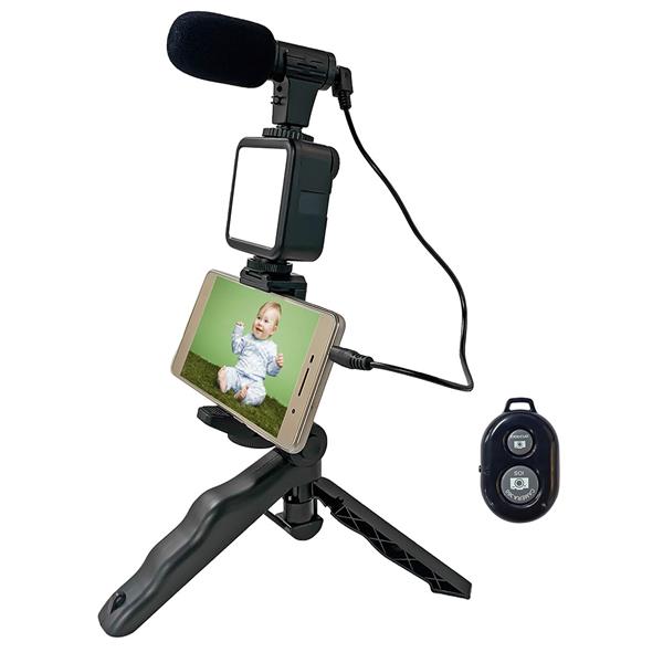 Conqueror Vlogging Mic Tripod LED Light Bluetooth Kit