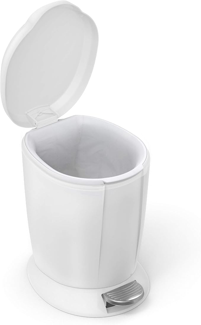 Simplehuman Round Pedal Bin 6L Plastic White