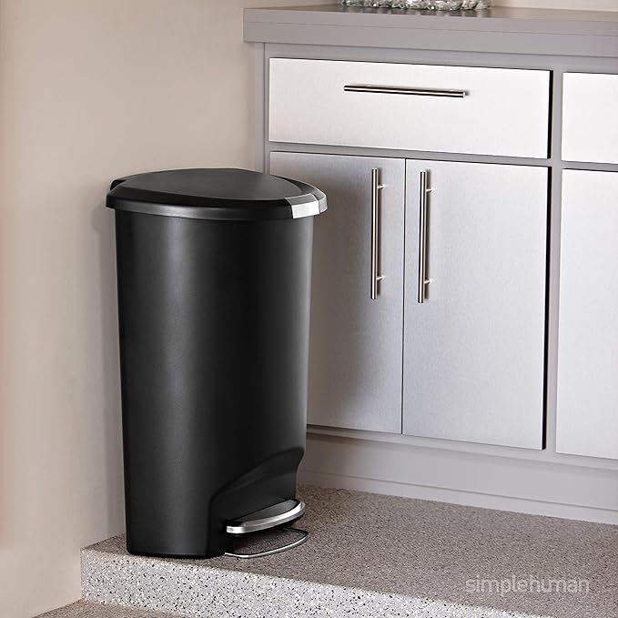 Simplehuman Semi-Round Pedal Bin 50L Plastic Grey