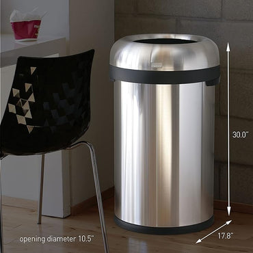 Simplehuman Bullet Open Bin 80L Brushed Steel