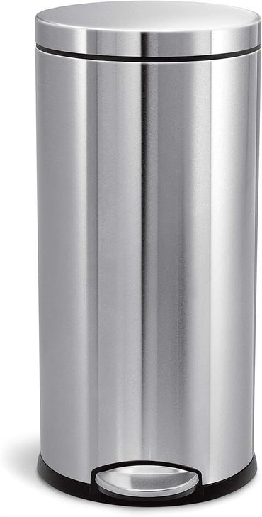 Simplehuman Round Pedal Bin 30L Brushed Steel