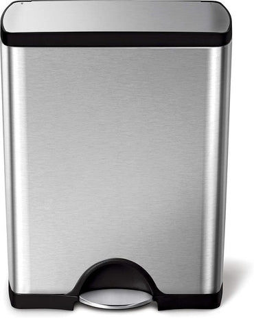 Simplehuman Rectangular Pedal Bin 50L Brushed Steel