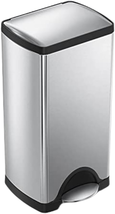 Simplehuman Rectangular Pedal Bin 30L Brushed Steel