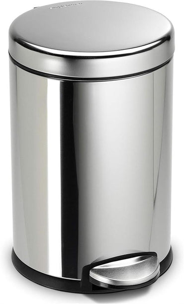 Simplehuman Round Pedal Bin 4.5L Polished Steel