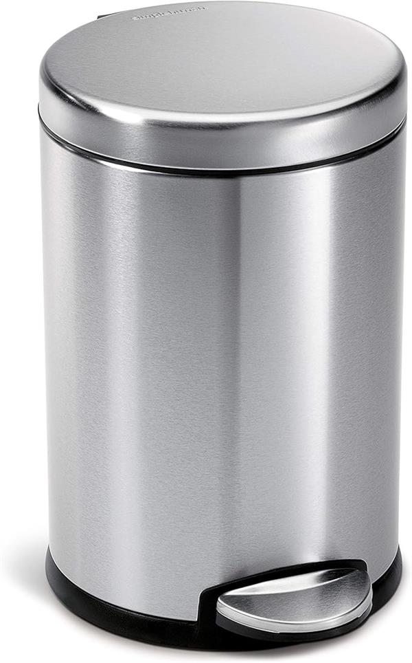 Simplehuman Round Pedal Bin 4.5L Brushed Steel