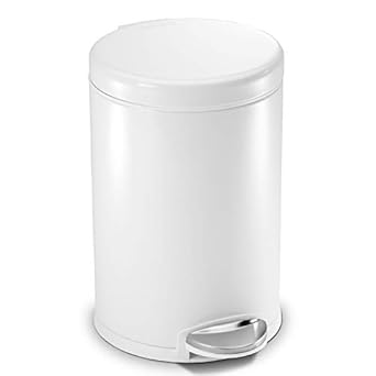Simplehuman Round Pedal Bin 4.5L White Steel