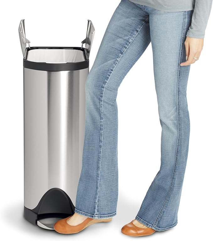 Simplehuman Butterfly Pedal Bin 45L Brushed Steel