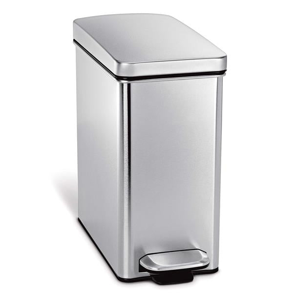 Simplehuman Profile Pedal Bin 10L Brushed Steel