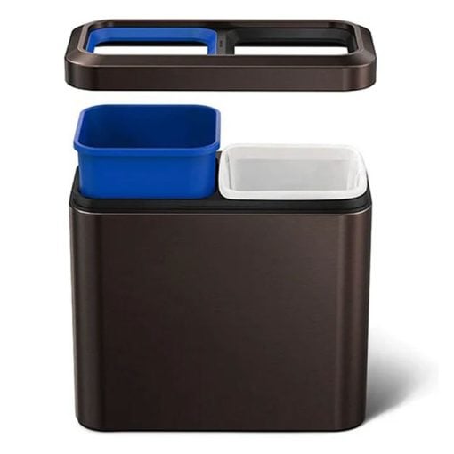 Simplehuman Slim Open Recycler 20L 2-Compartment Dark Bronze
