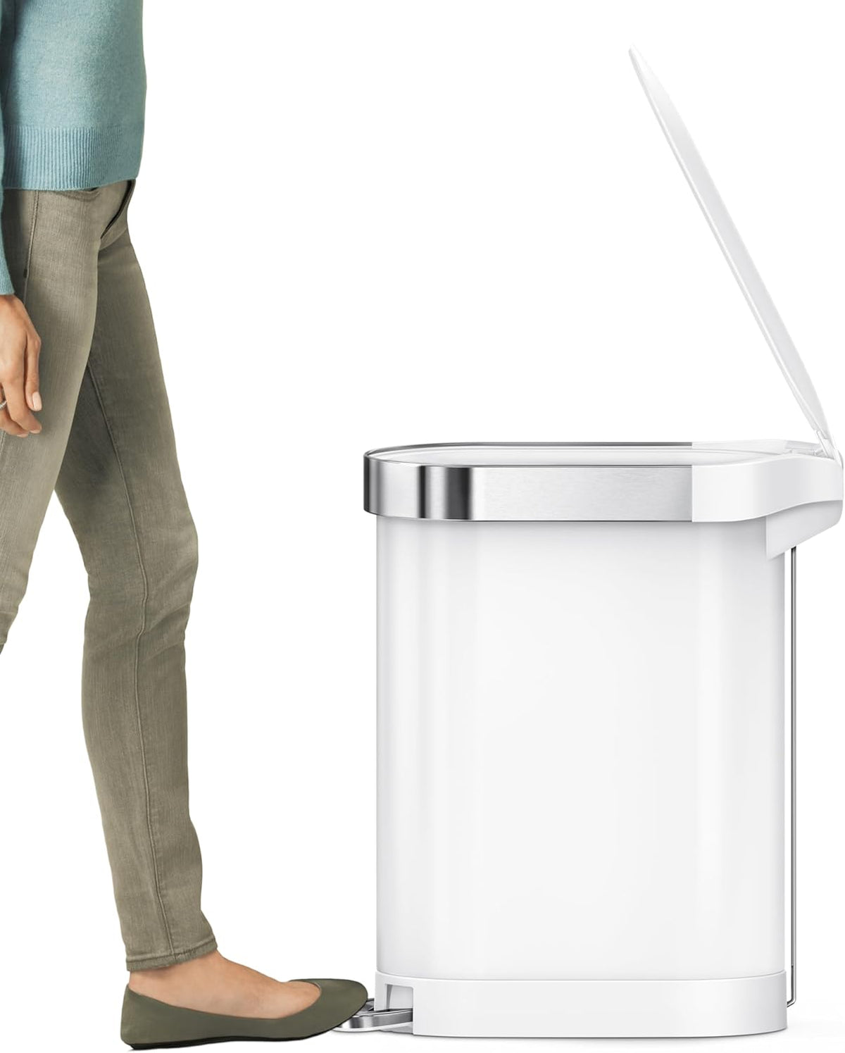 Simplehuman Slim Pedal Bin 45L White