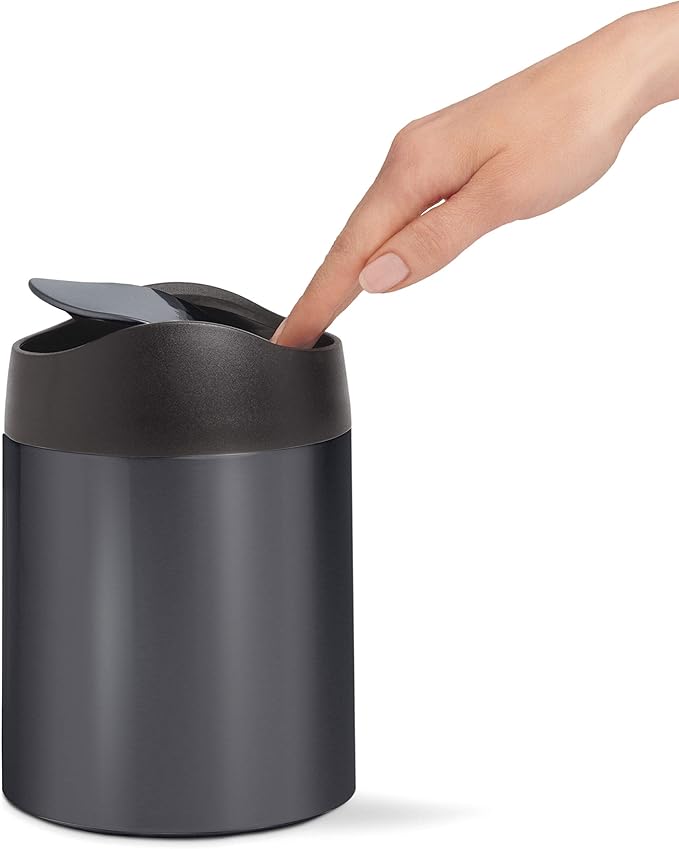Simplehuman Mini Bin 1.5L Black Stainless Steel