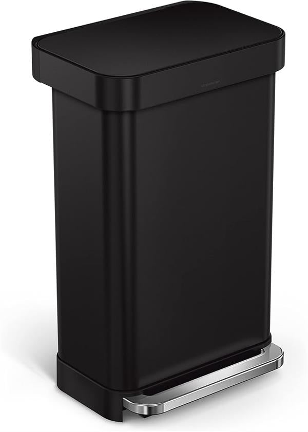 Simplehuman Rectangular Pedal Bin 45L Matte Black