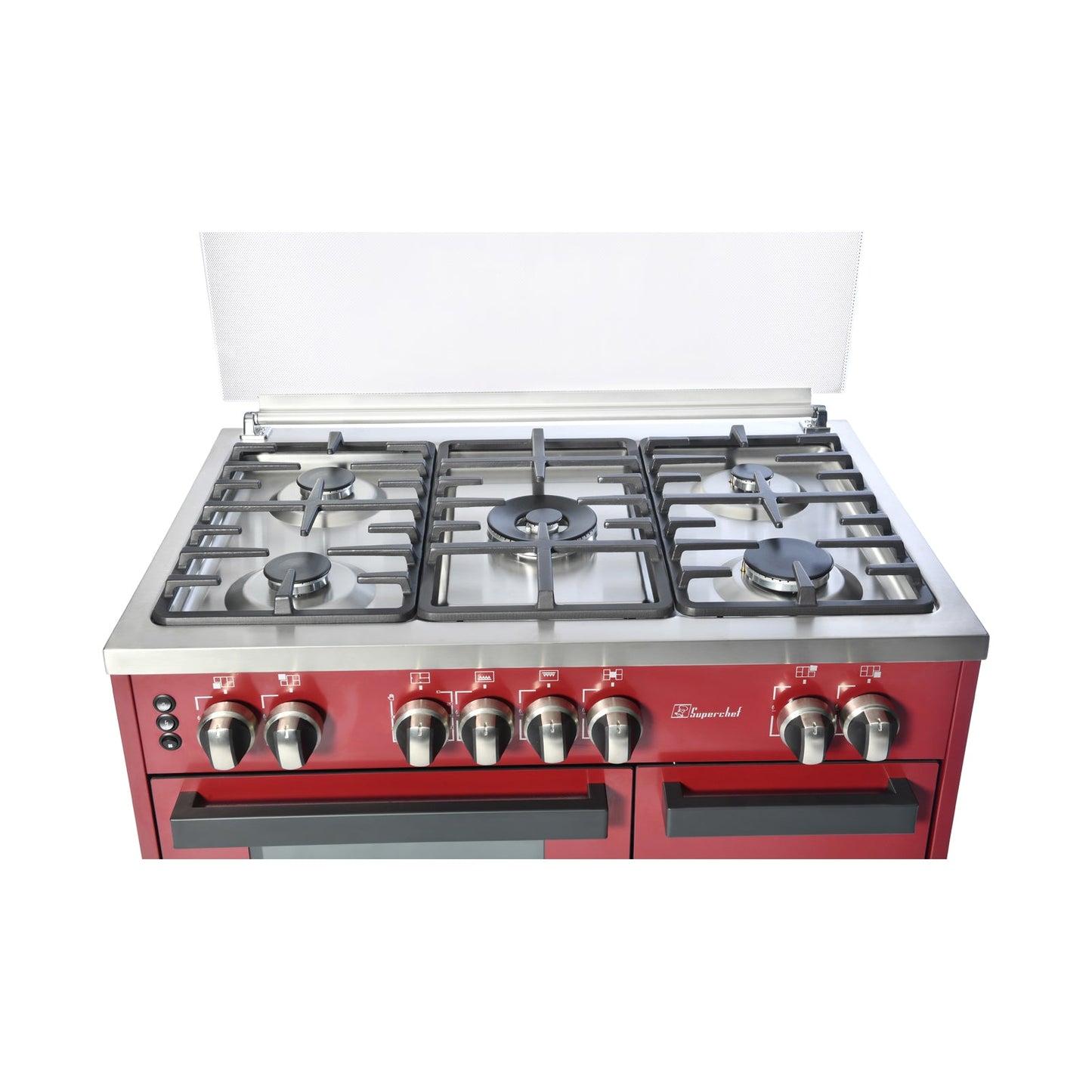 Free standing Cooker bottle compartment Semi Pro Red 60 x 90