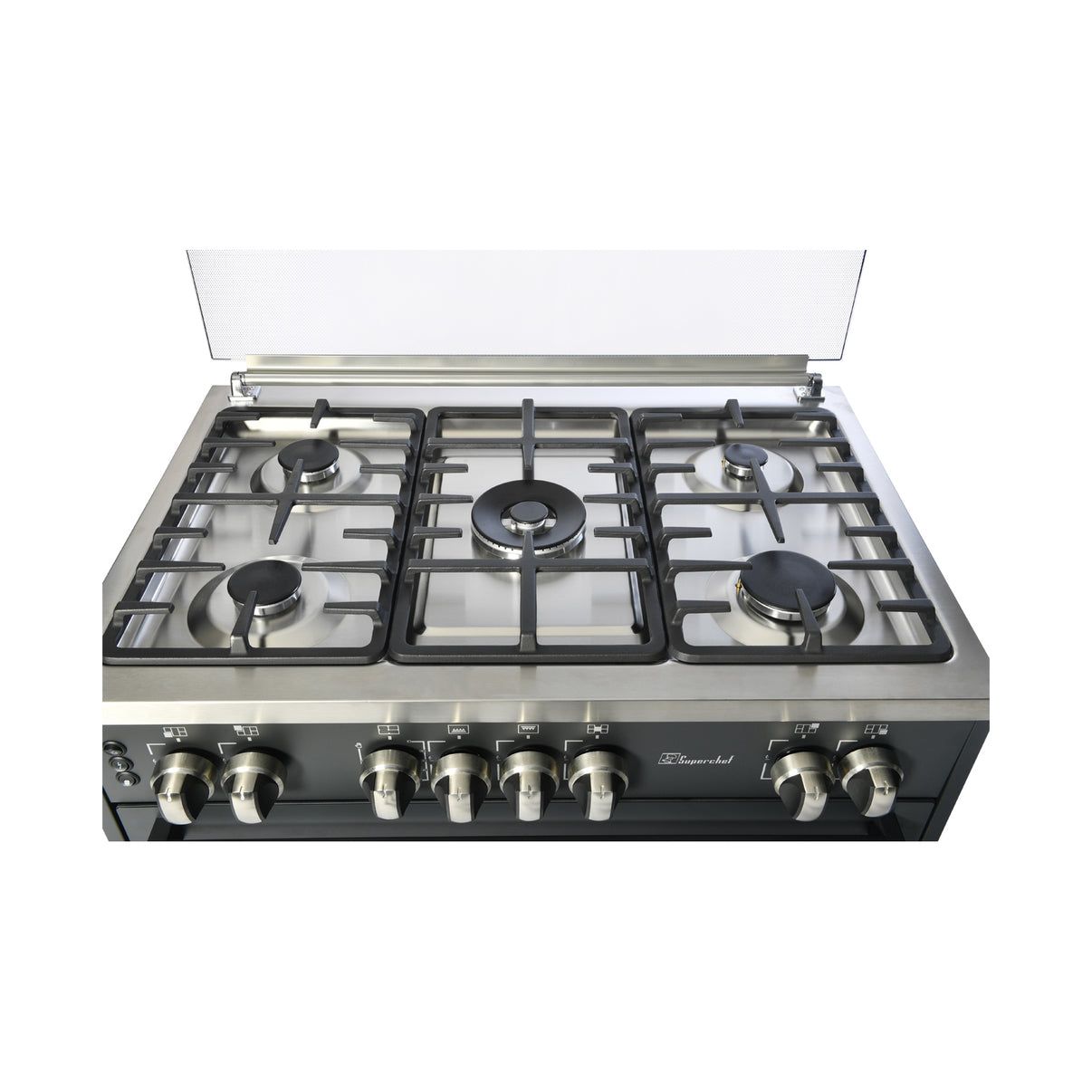 Free standing Cooker wide Semi Pro Black Matt 60 x 90