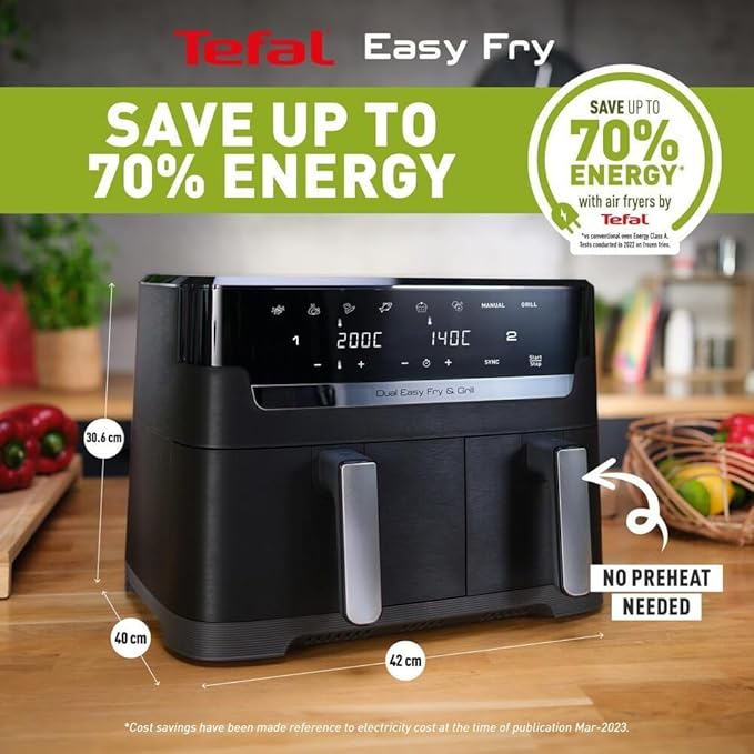 Tefal Dual Easy Fry Air Fryer 8.3L 2700W