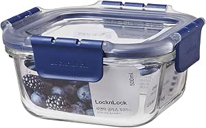 LocknLock Topclass Square Glass Container 500ml Leak Proof