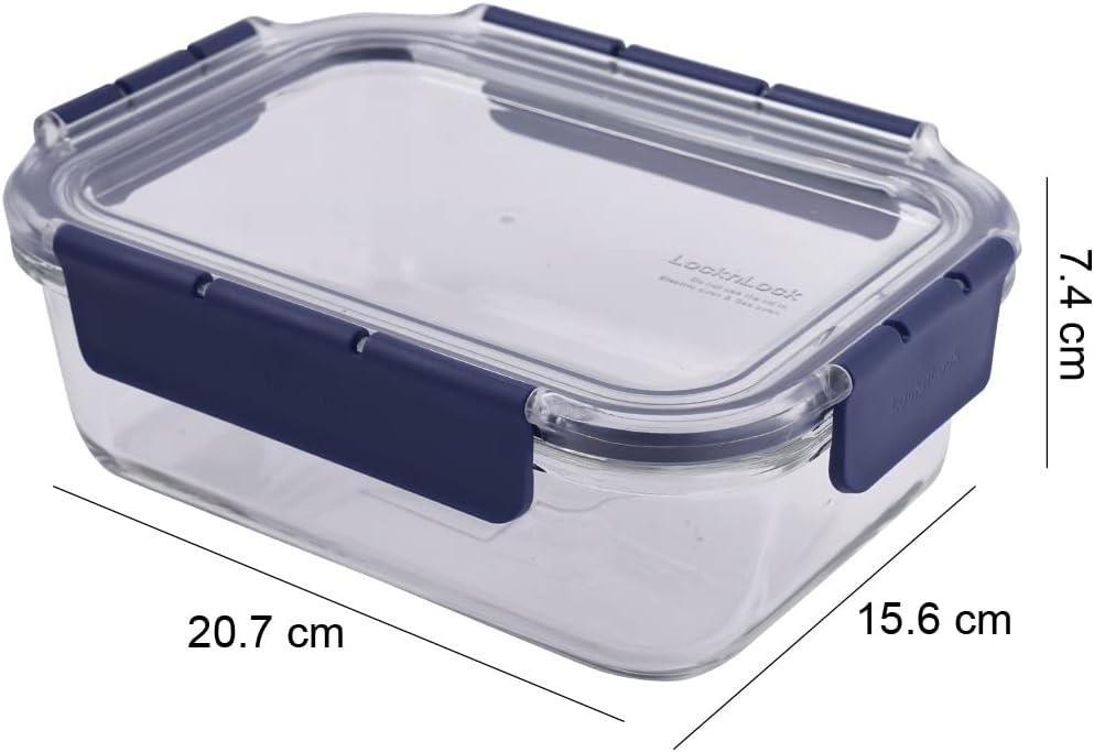LocknLock Topclass Square Glass Container 1.0L Leak Proof