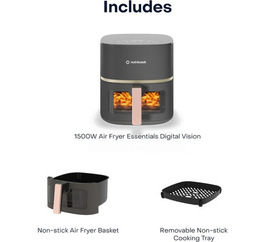 Nutricook Air Fryer Essentials Vision 5.2L Digital Clear Window