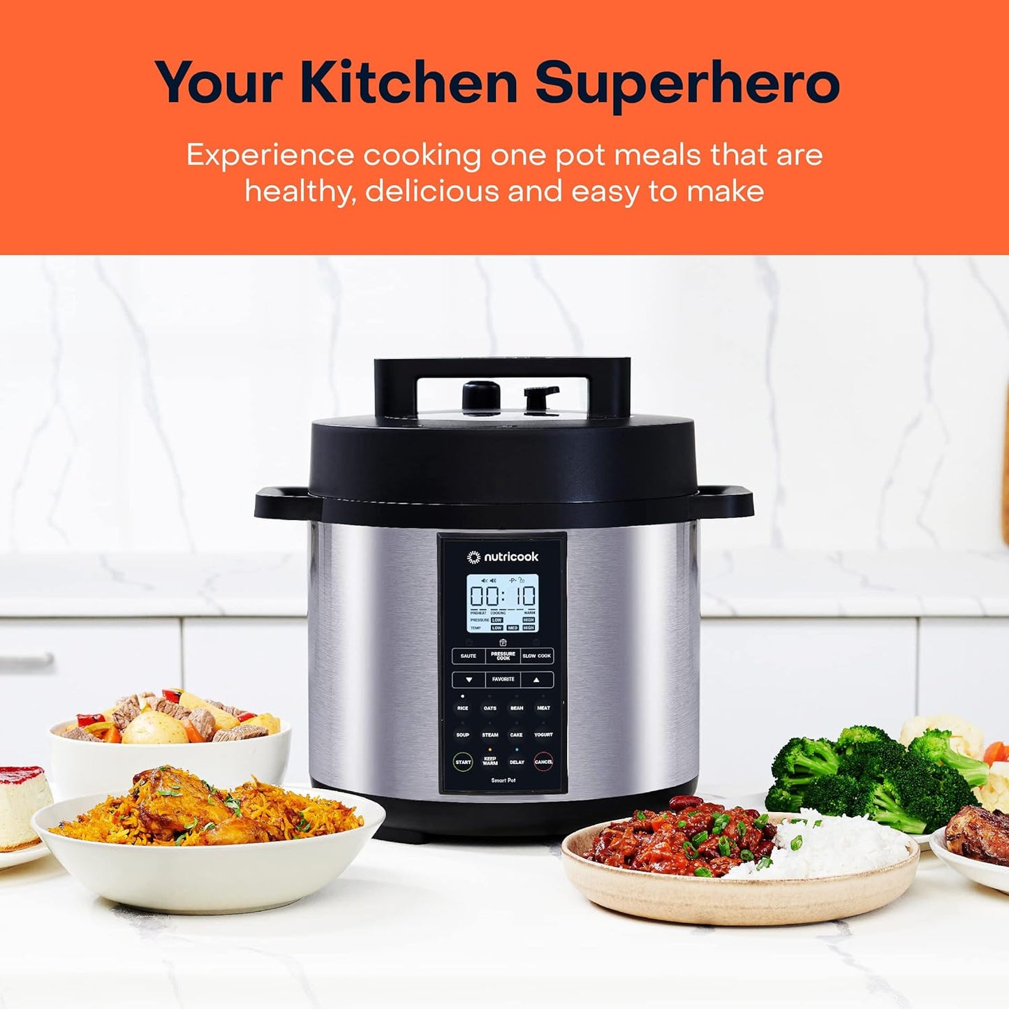 Nutricook Smart Pot 2 Prime Electric Pressure Cooker 6L 1000W Silver