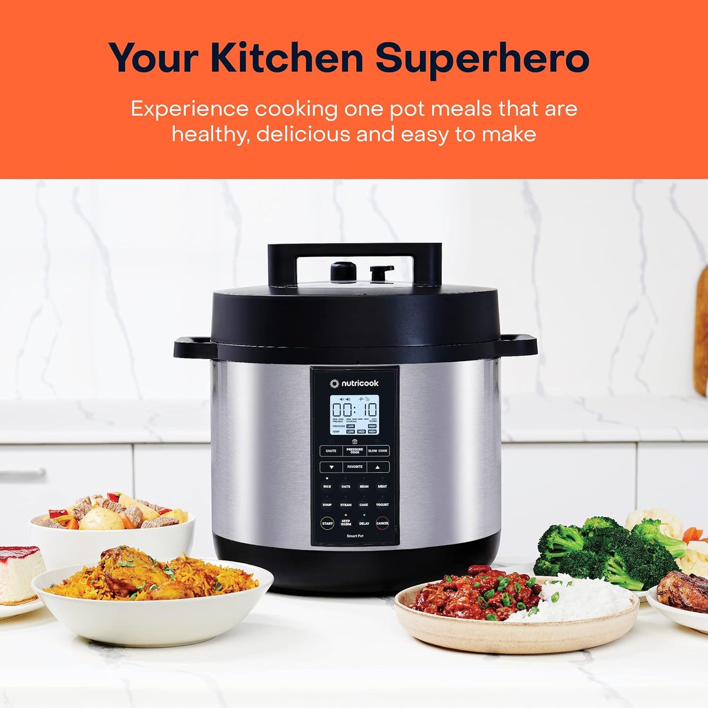 Nutricook Smart Pot 2 Prime Electric Pressure Cooker 8L 1200W Silver