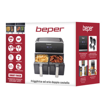 Beper Double Basket Air Fryer 9 Liter