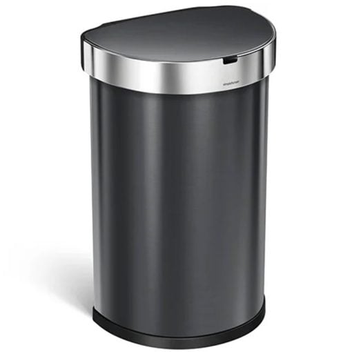 Simplehuman Semi-Round Sensor Bin 45L Black Steel