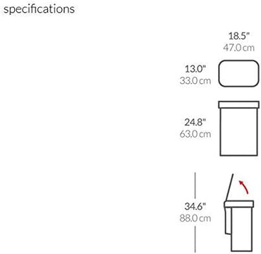 Simplehuman Rectangular Sensor Bin 58L Voice Motion SS