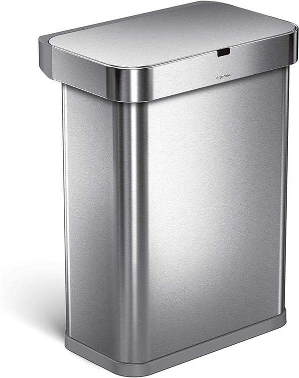 Simplehuman Rectangular Sensor Bin 58L Voice Motion SS